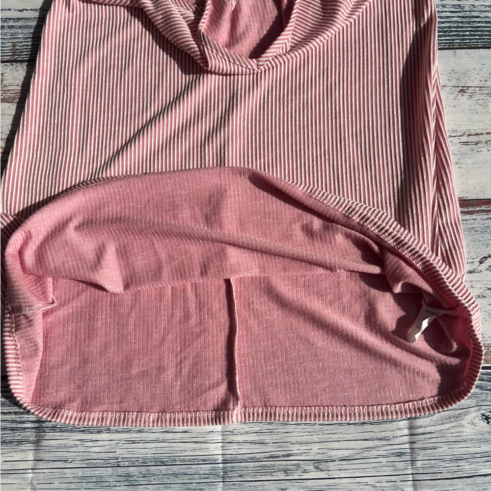Pink and White Striped Ribbed Strappy Midi Dress EUC - Picture 9 of 14